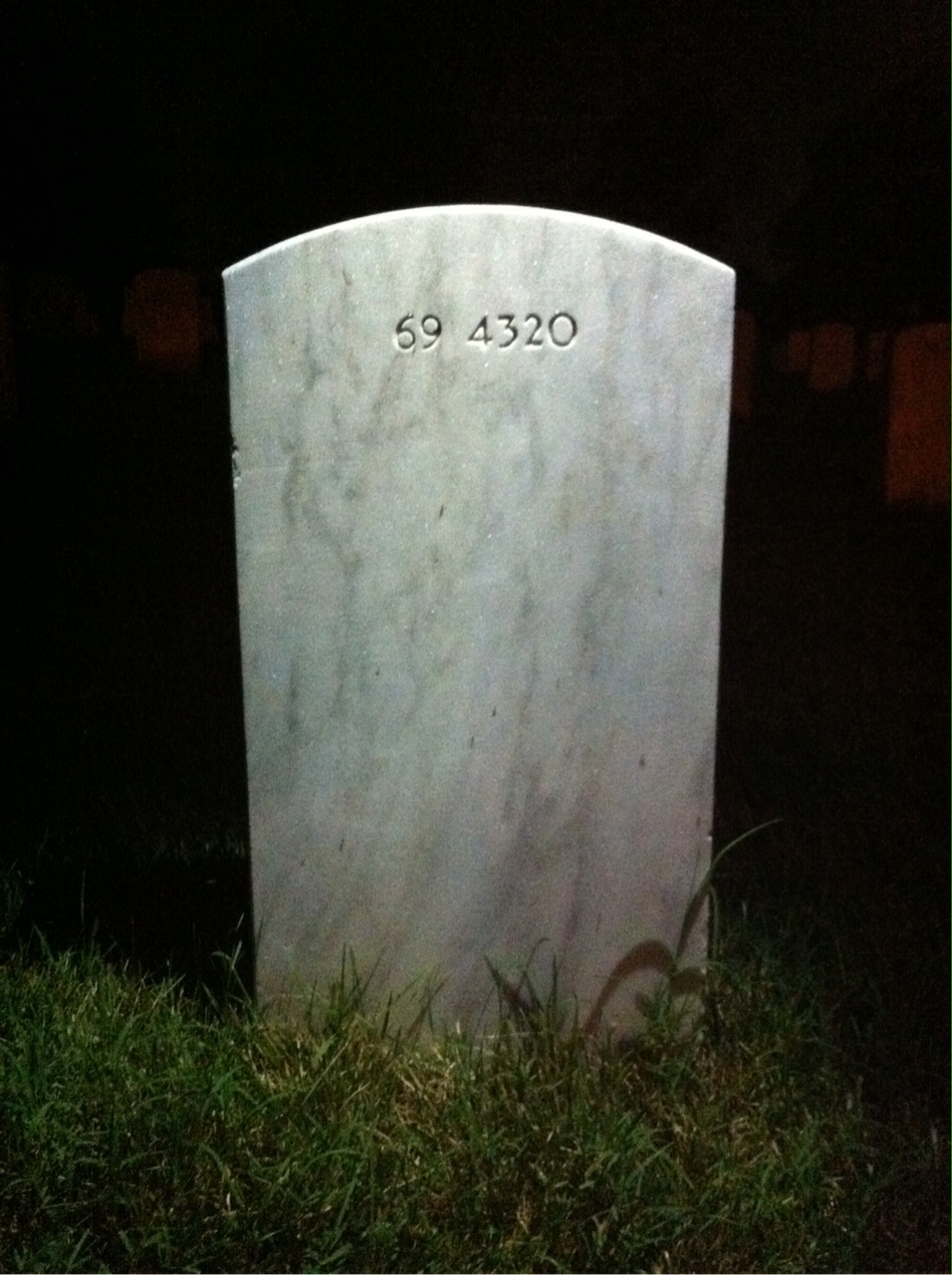 Back of headstone — John Bergbom