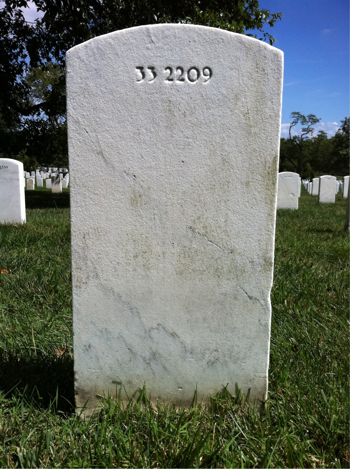 Back of headstone — Marie Mcneal