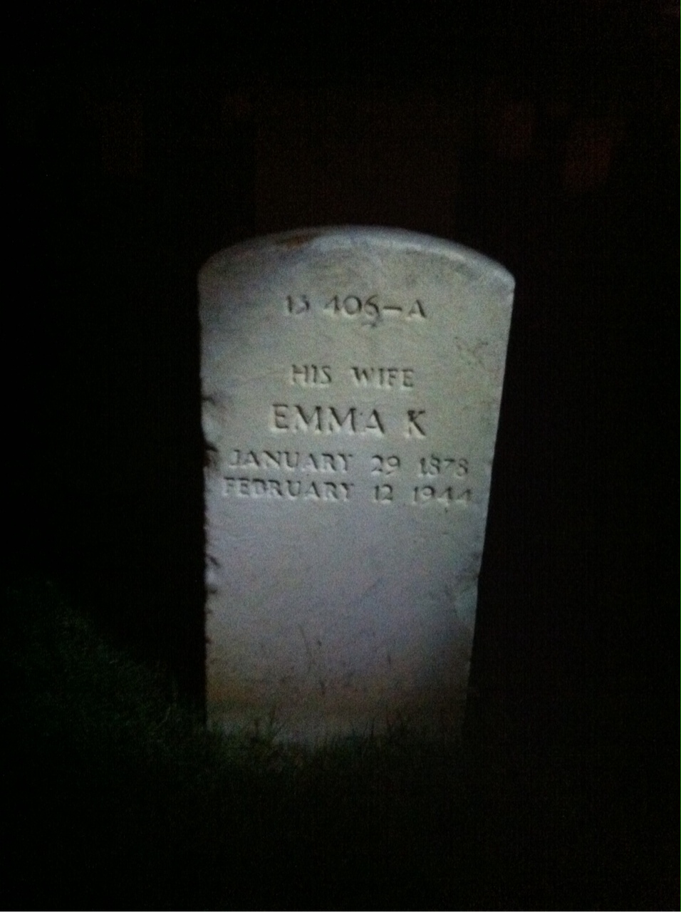 Back of headstone — Michael Murray