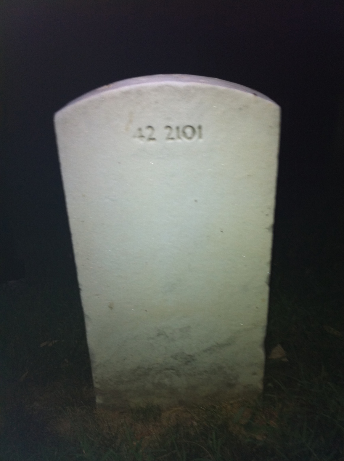 Back of headstone — Lucille Moore