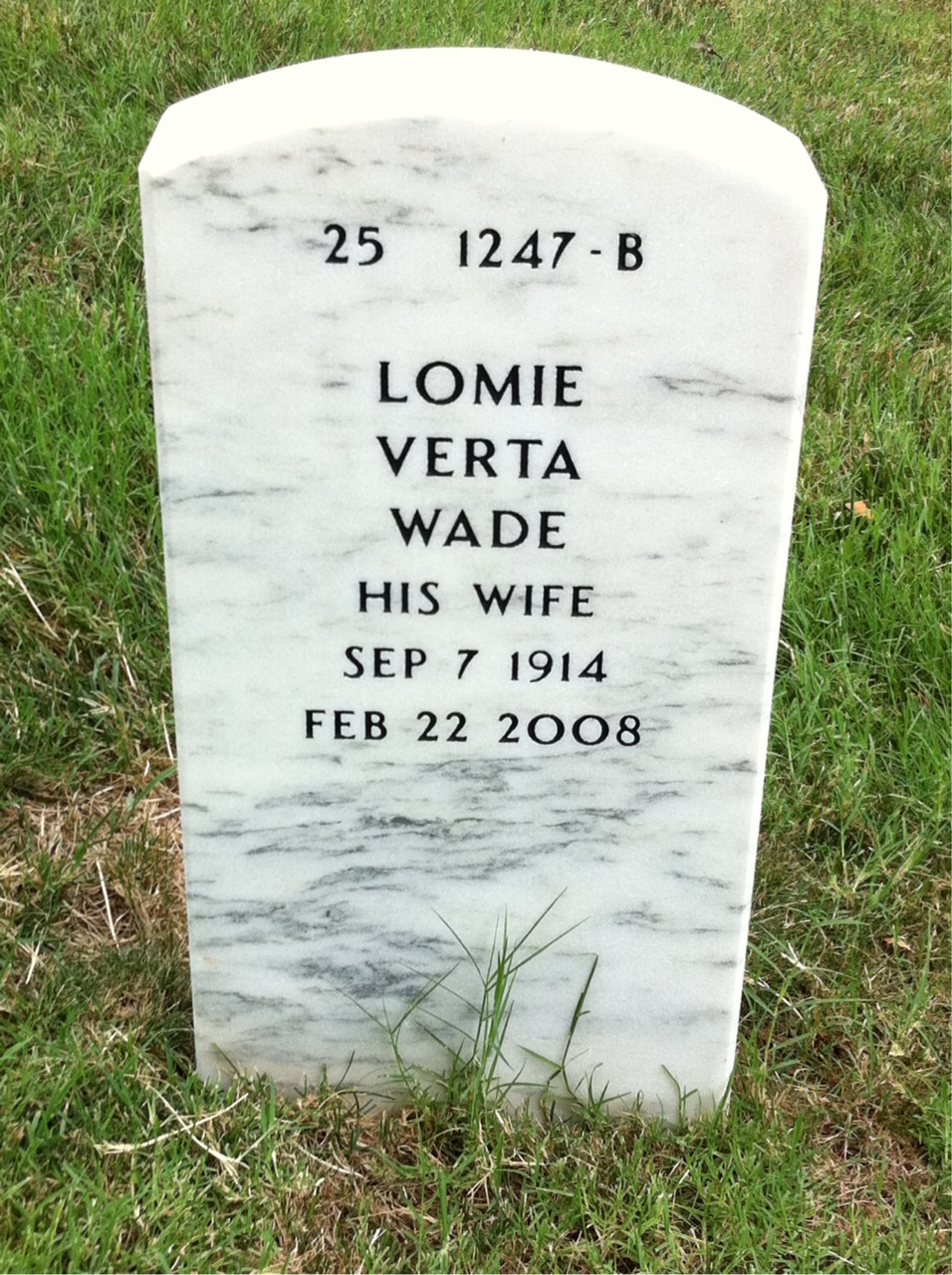 Back of headstone — Thomas Worthington