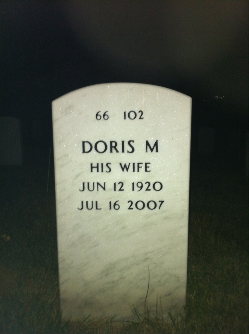 Back of headstone — Nardeth Pooley