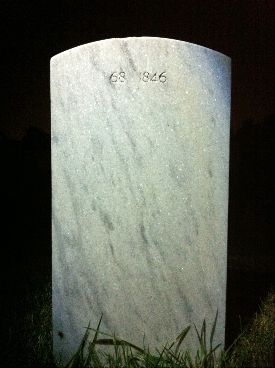 Back of headstone — Ronald J Hines