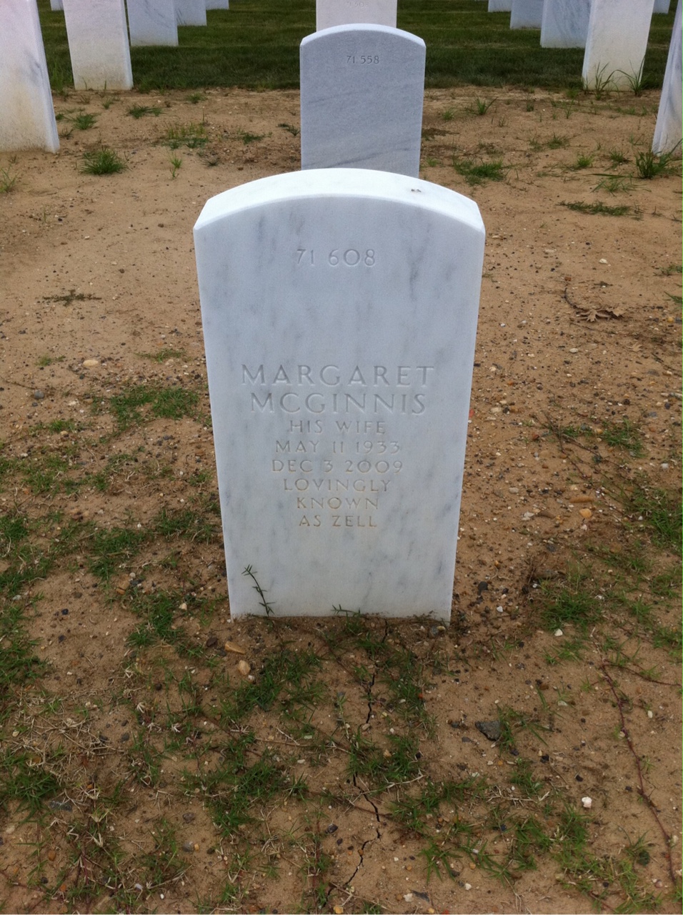 Back of headstone — William Warren Michael
