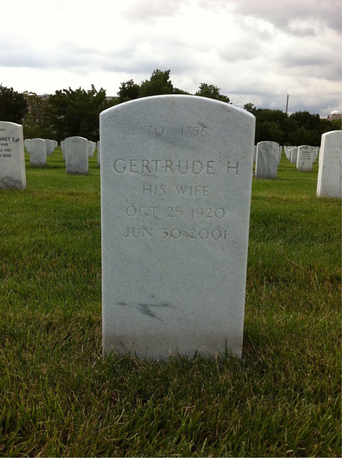 Back of headstone — Arnold Berg