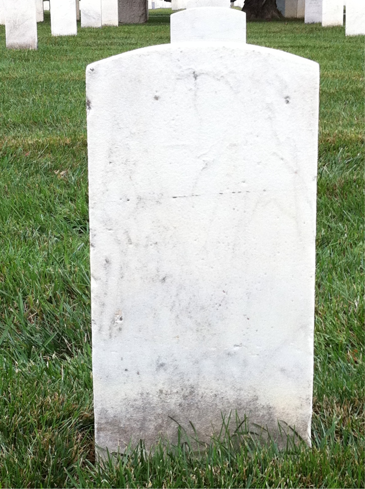 Back of headstone — Daniel Ausmus