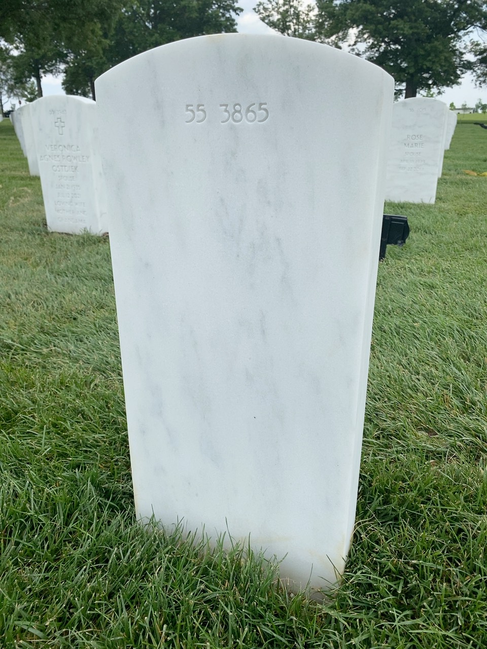 Back of headstone — Clifford Adams
