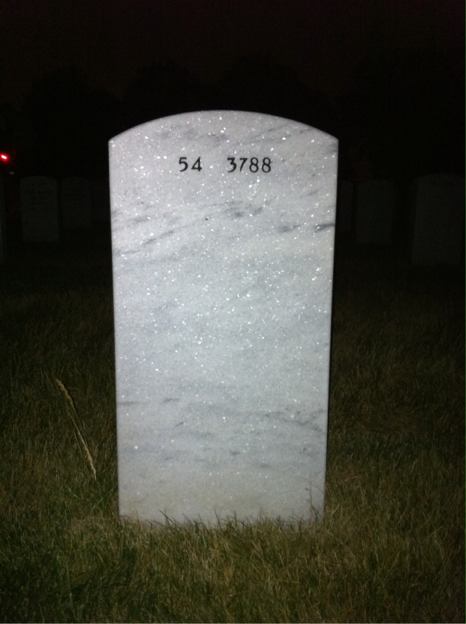 Back of headstone — Dell Mueller