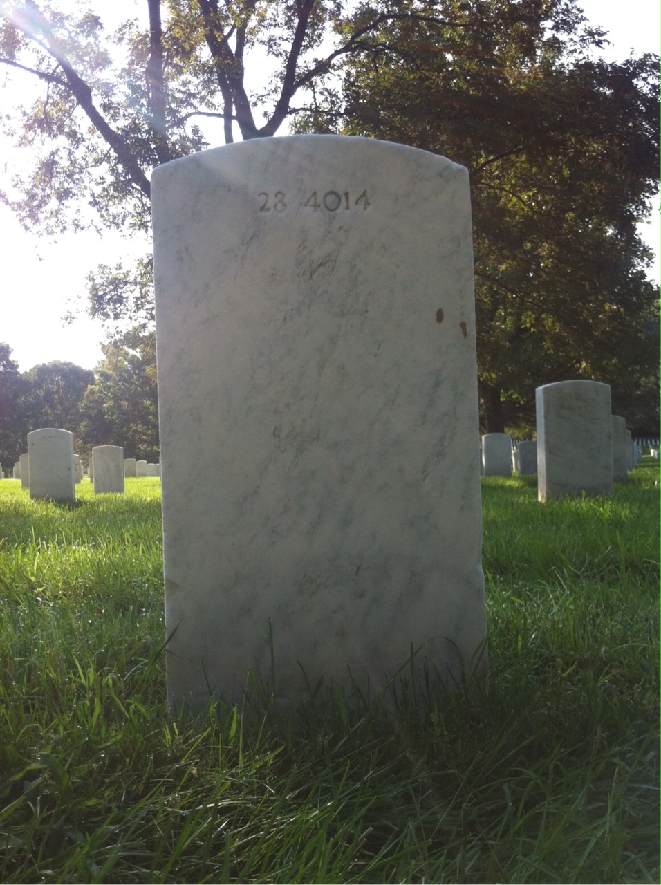 Back of headstone — Charles Baker