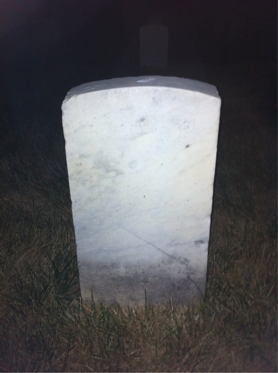 Back of headstone — Daniel Mullins