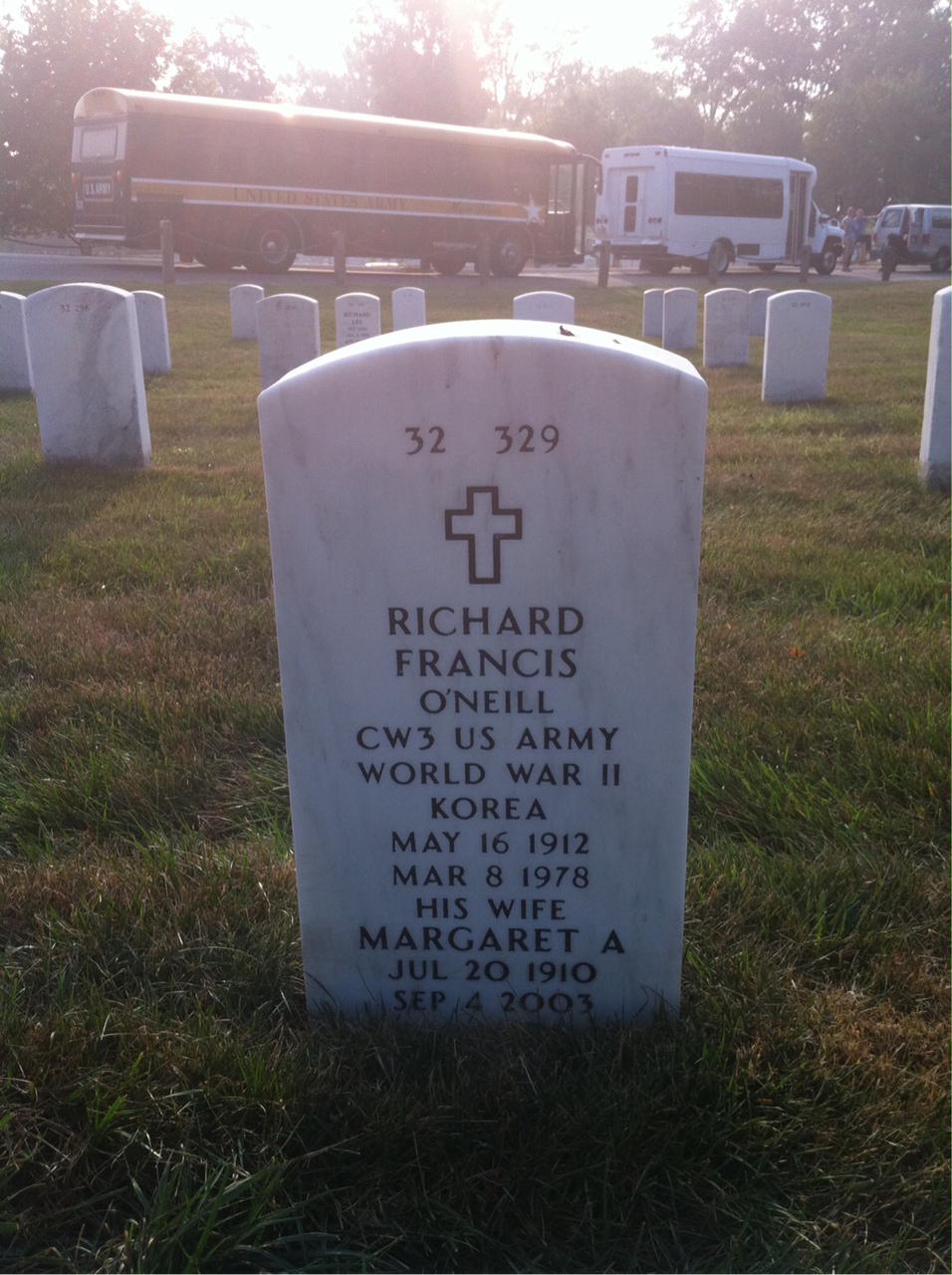 Back of headstone — Richard O'Neill