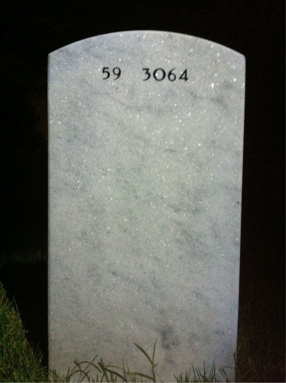 Back of headstone — Alvin Moss