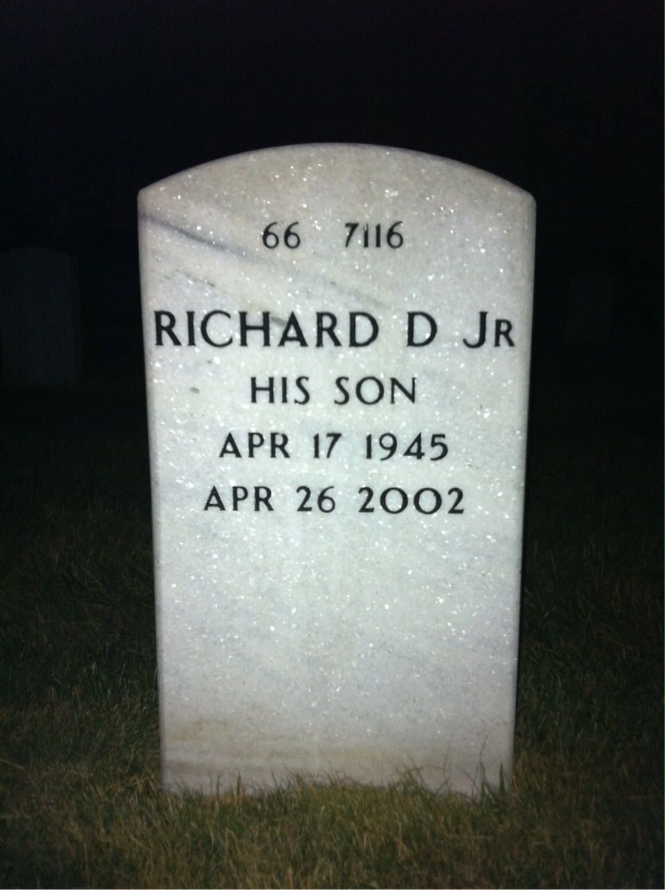 Back of headstone — Richard Groff