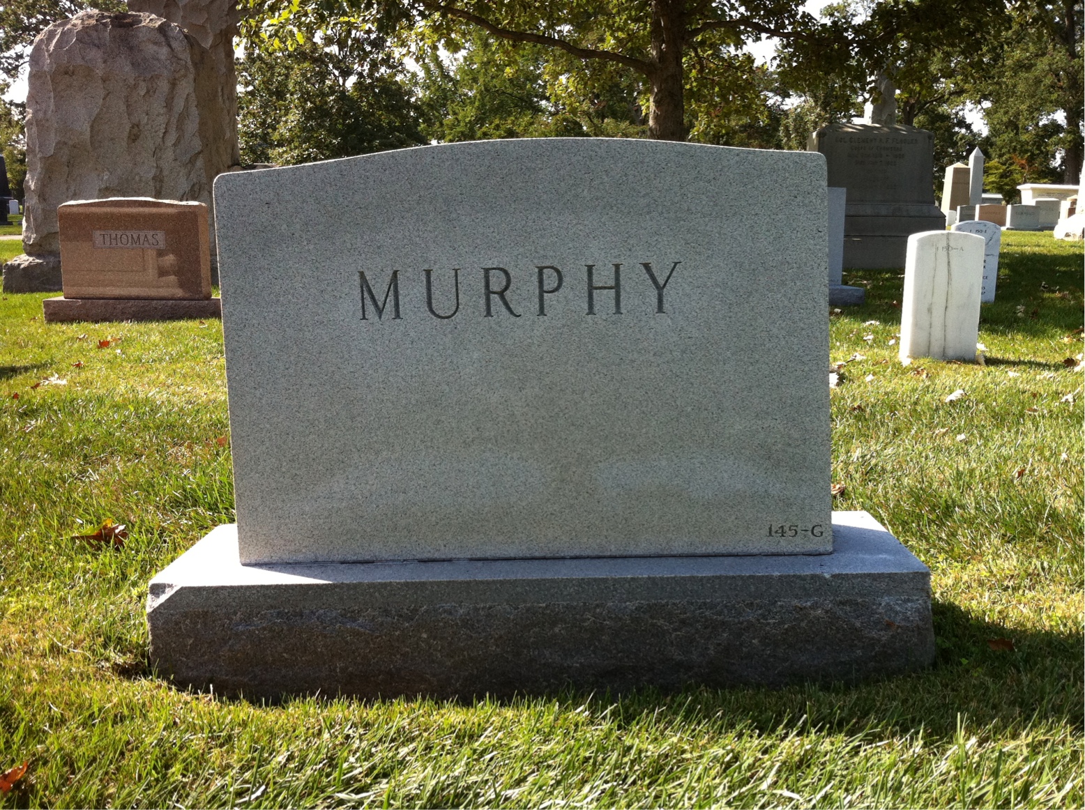 Back of headstone — John Murphy