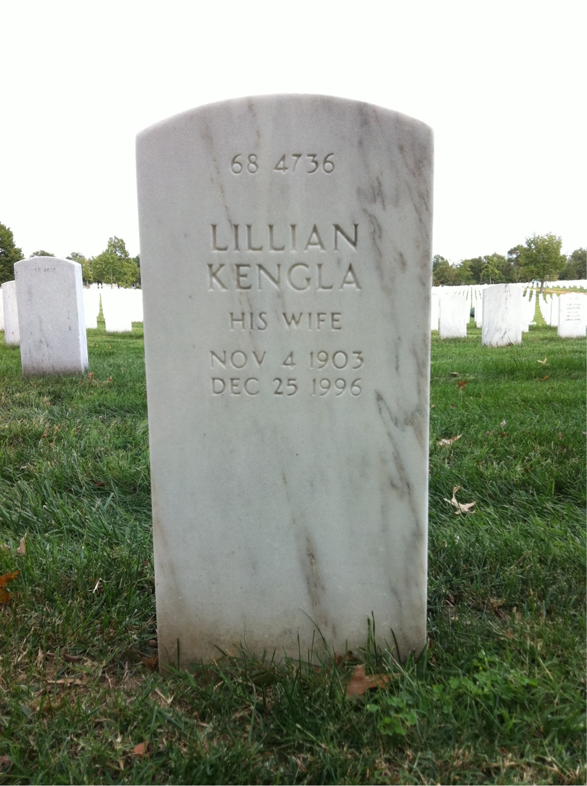 Back of headstone — Emil Audette