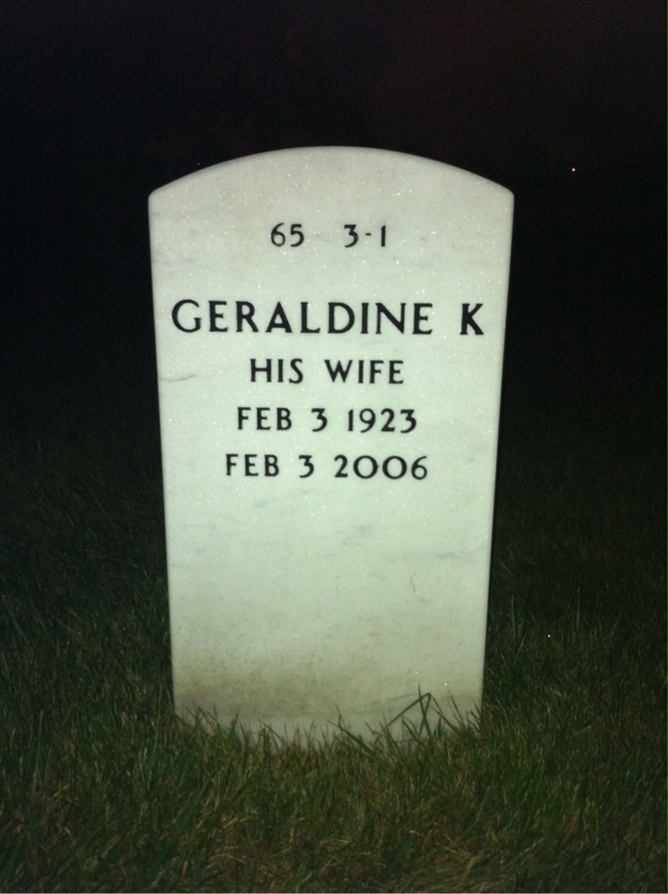 Back of headstone — Max Mann