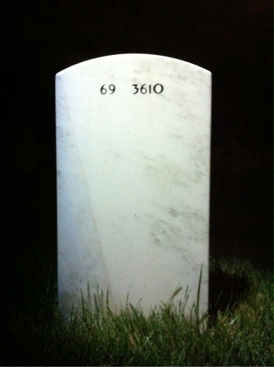 Back of headstone — William Miller