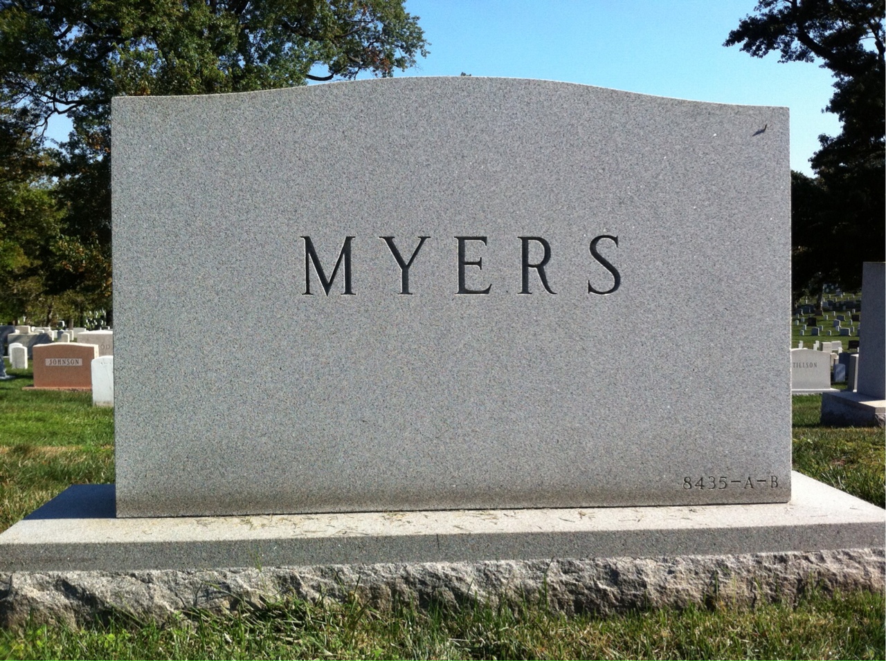 Back of headstone — Oscar Myers