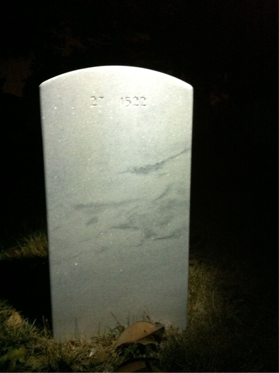 Back of headstone — Allen Moore