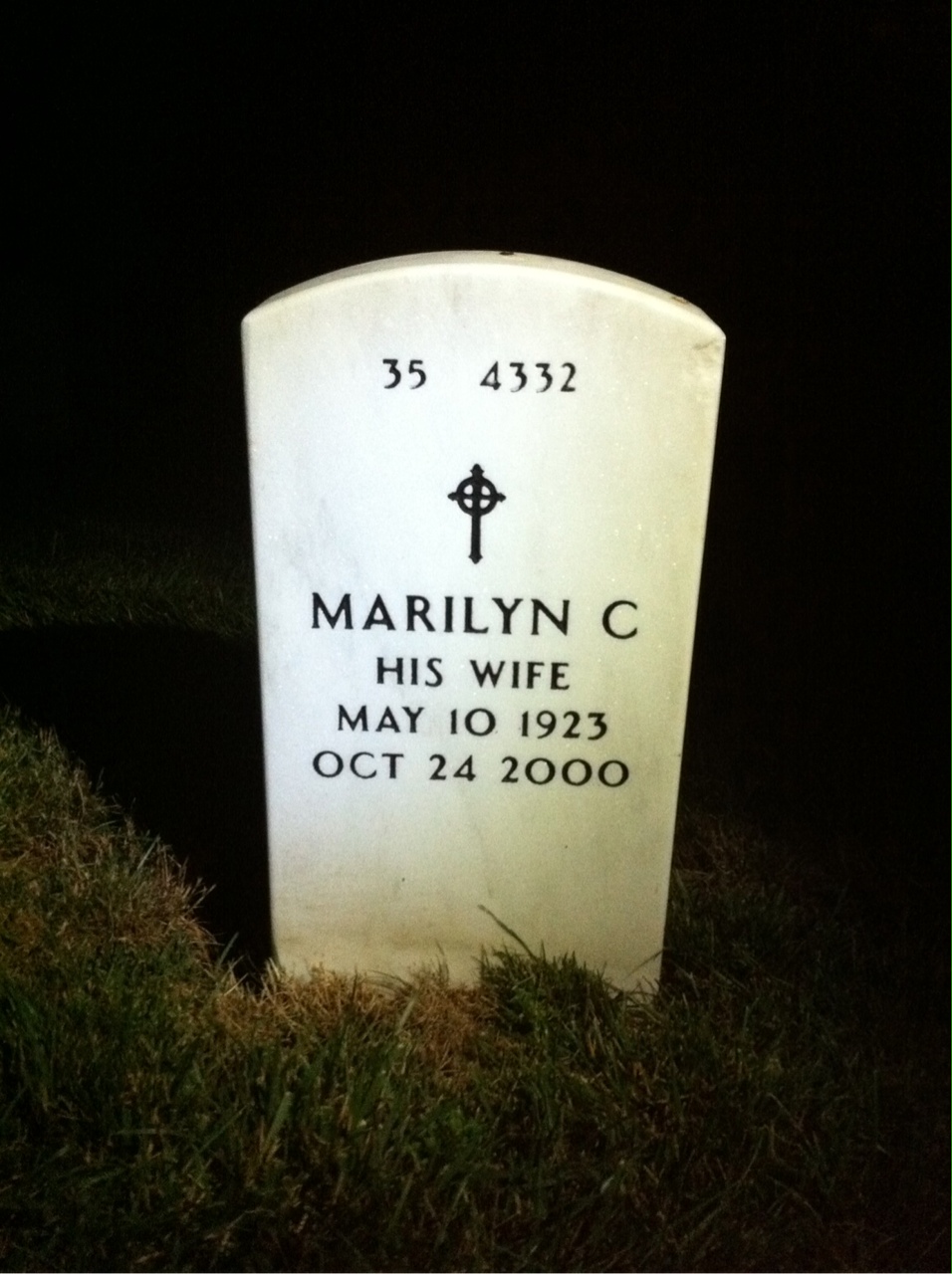 Back of headstone — Wallace Buell