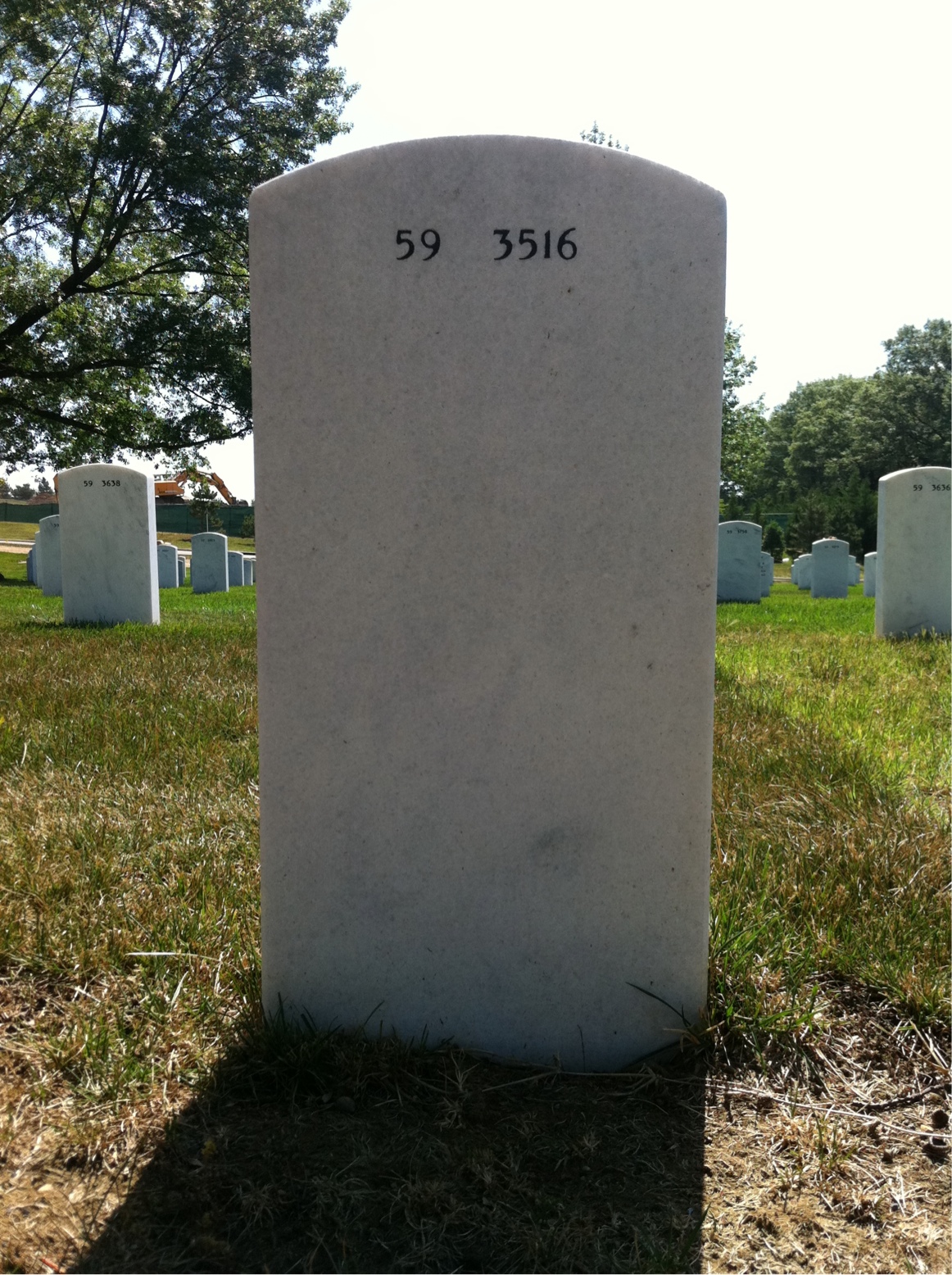 Back of headstone — Johnnie Callahan
