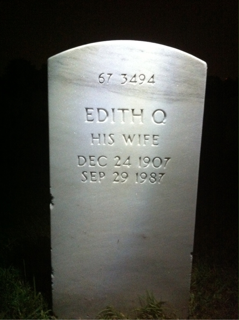 Back of headstone — Franklin Amerman