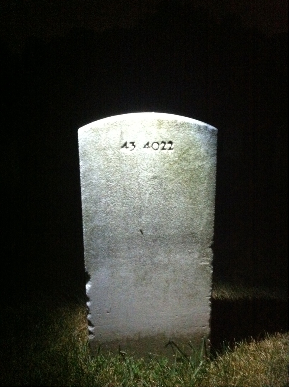 Back of headstone — William R Henderson