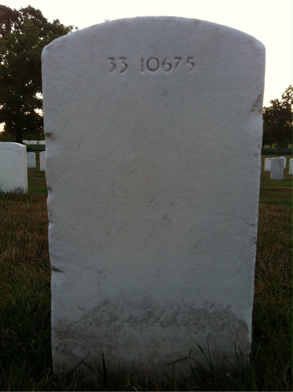 Back of headstone — William V Green