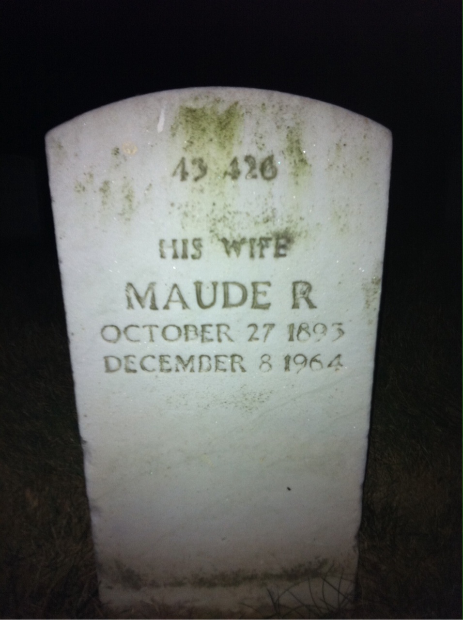 Back of headstone — Charles Mitchell