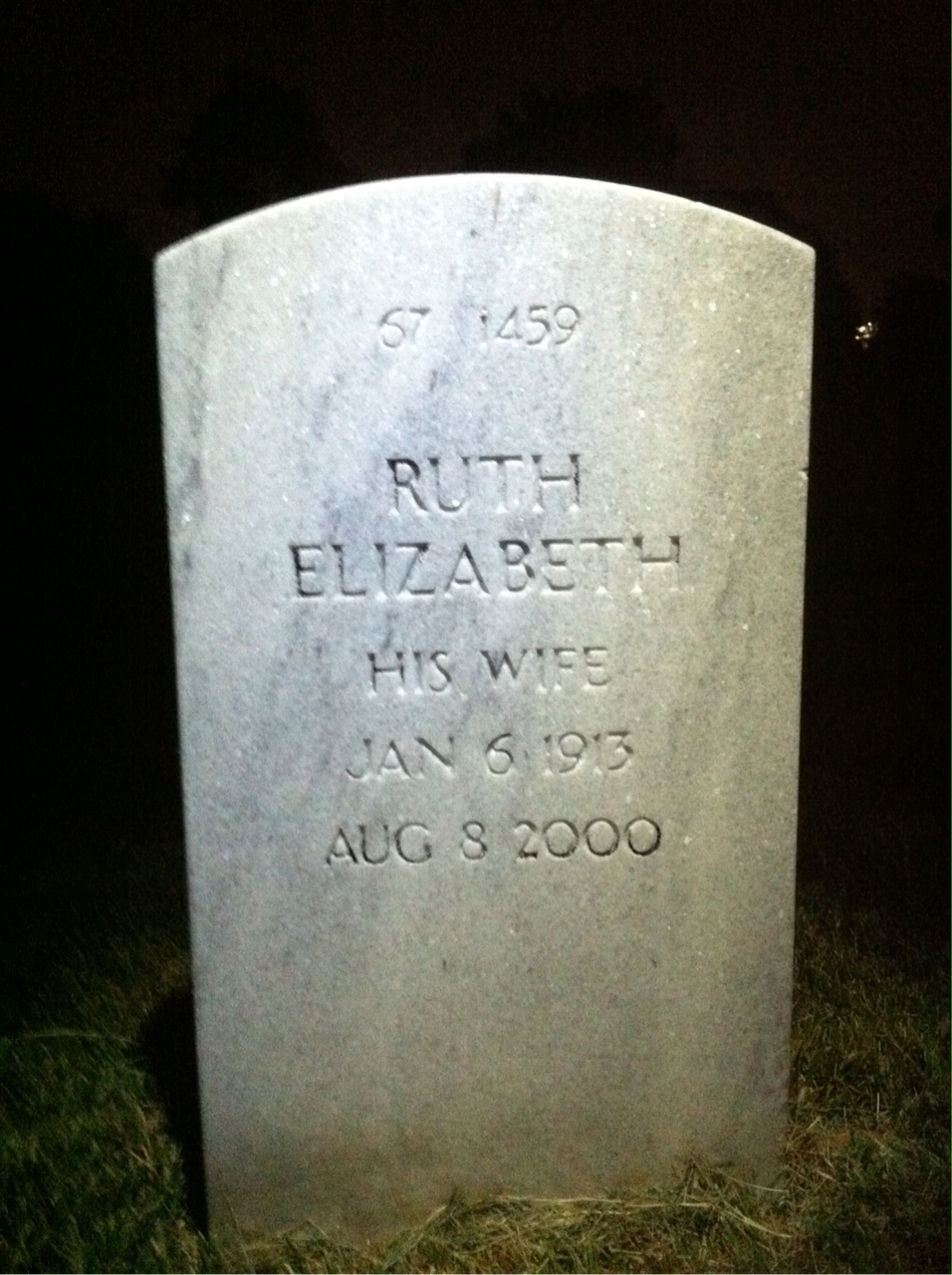 Back of headstone — Harry Moody