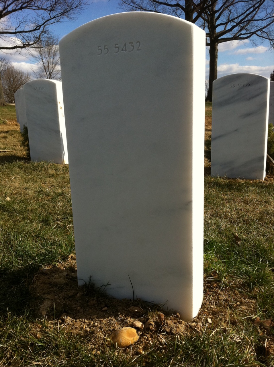 Back of headstone — James Acklin