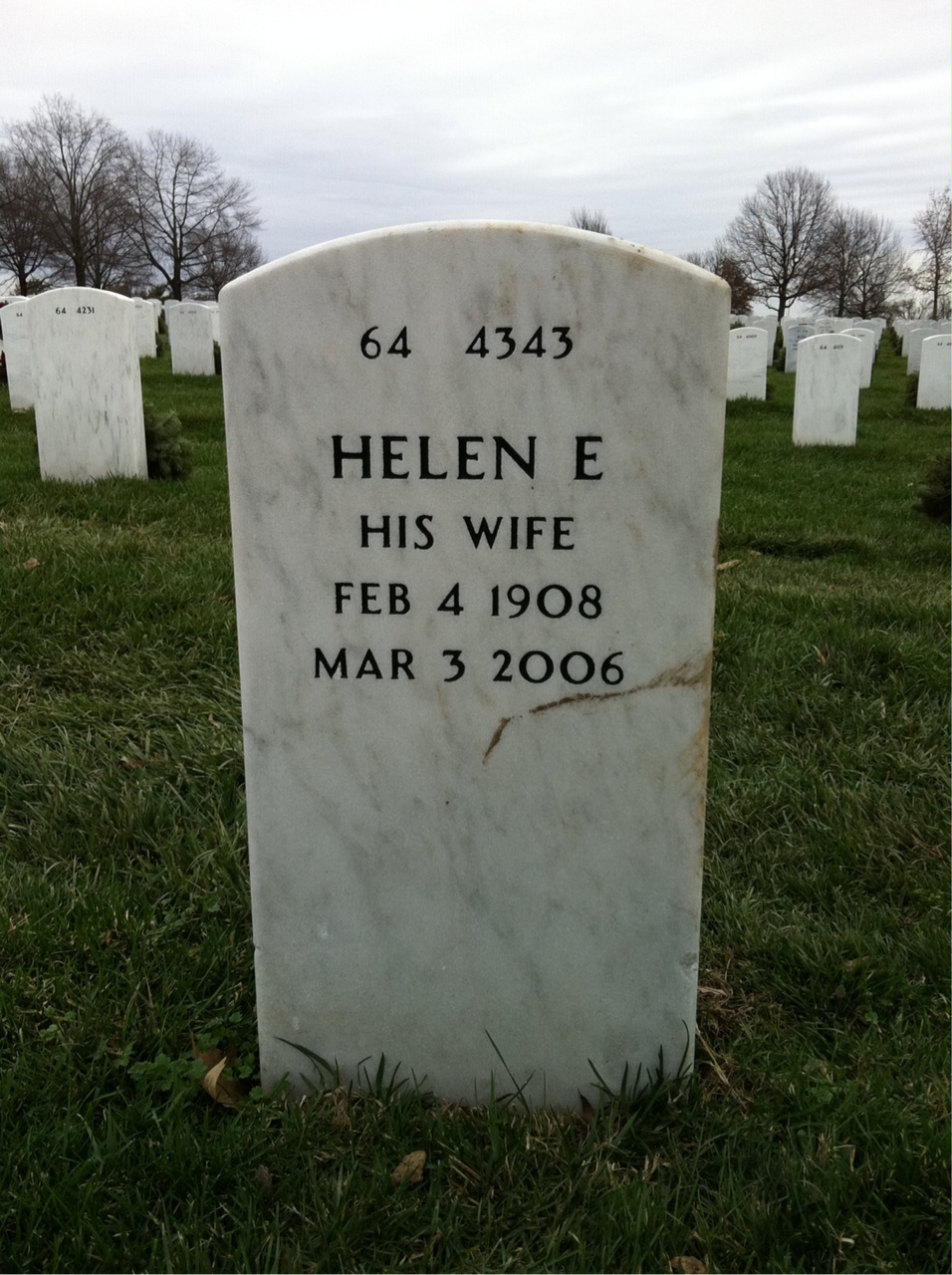 Back of headstone — Wendell Chesser