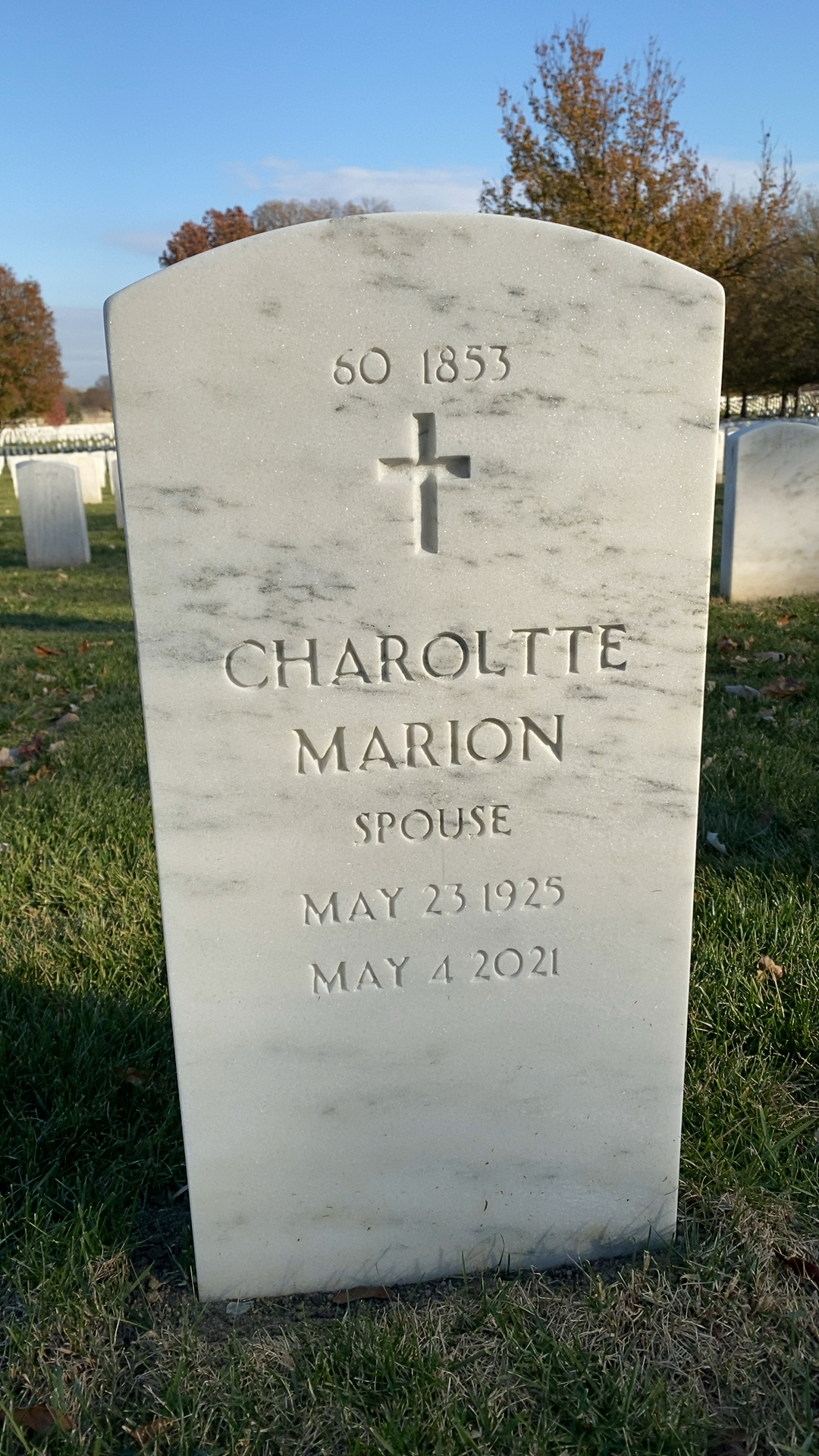 Back of headstone — Donald A Crane