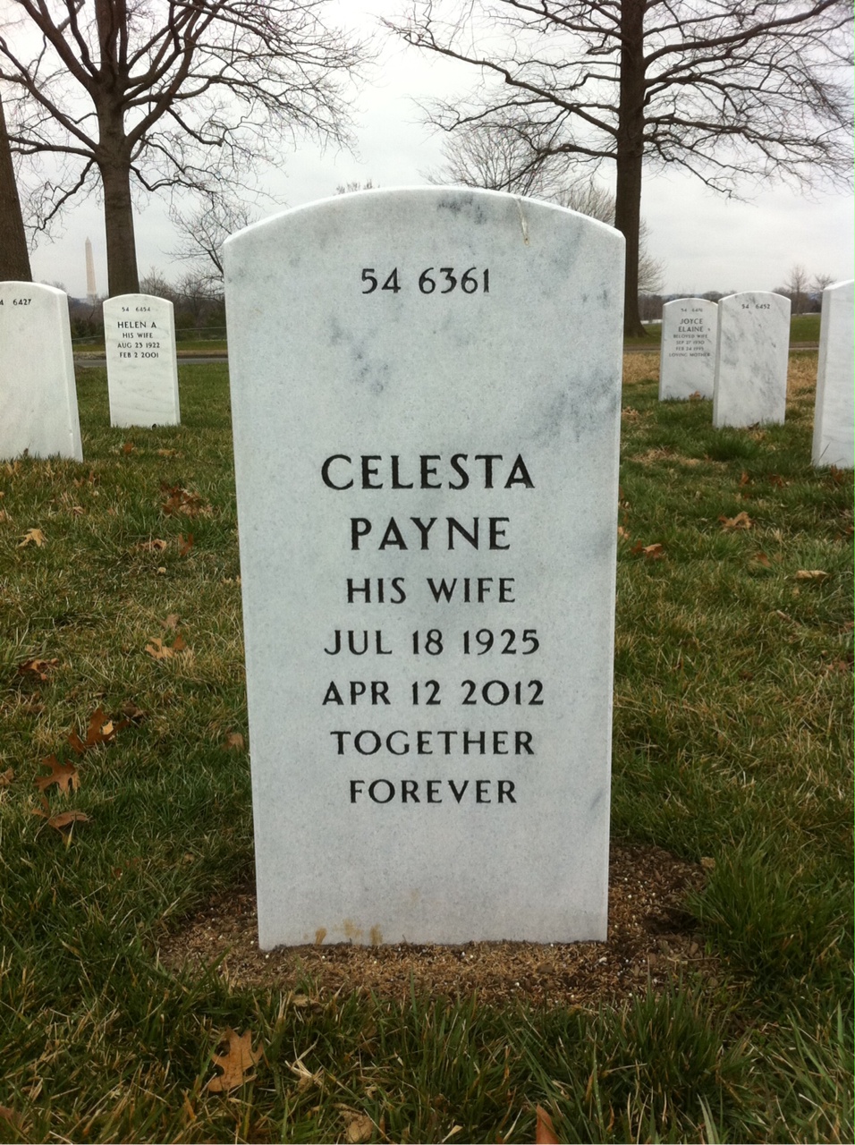Back of headstone — Frank D'Imperio