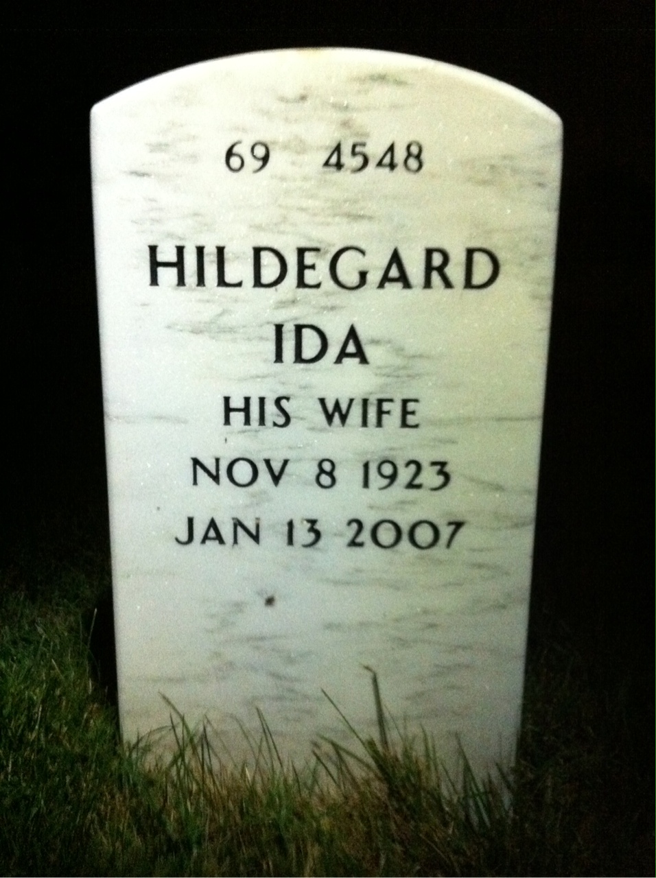 Back of headstone — Dana Smith