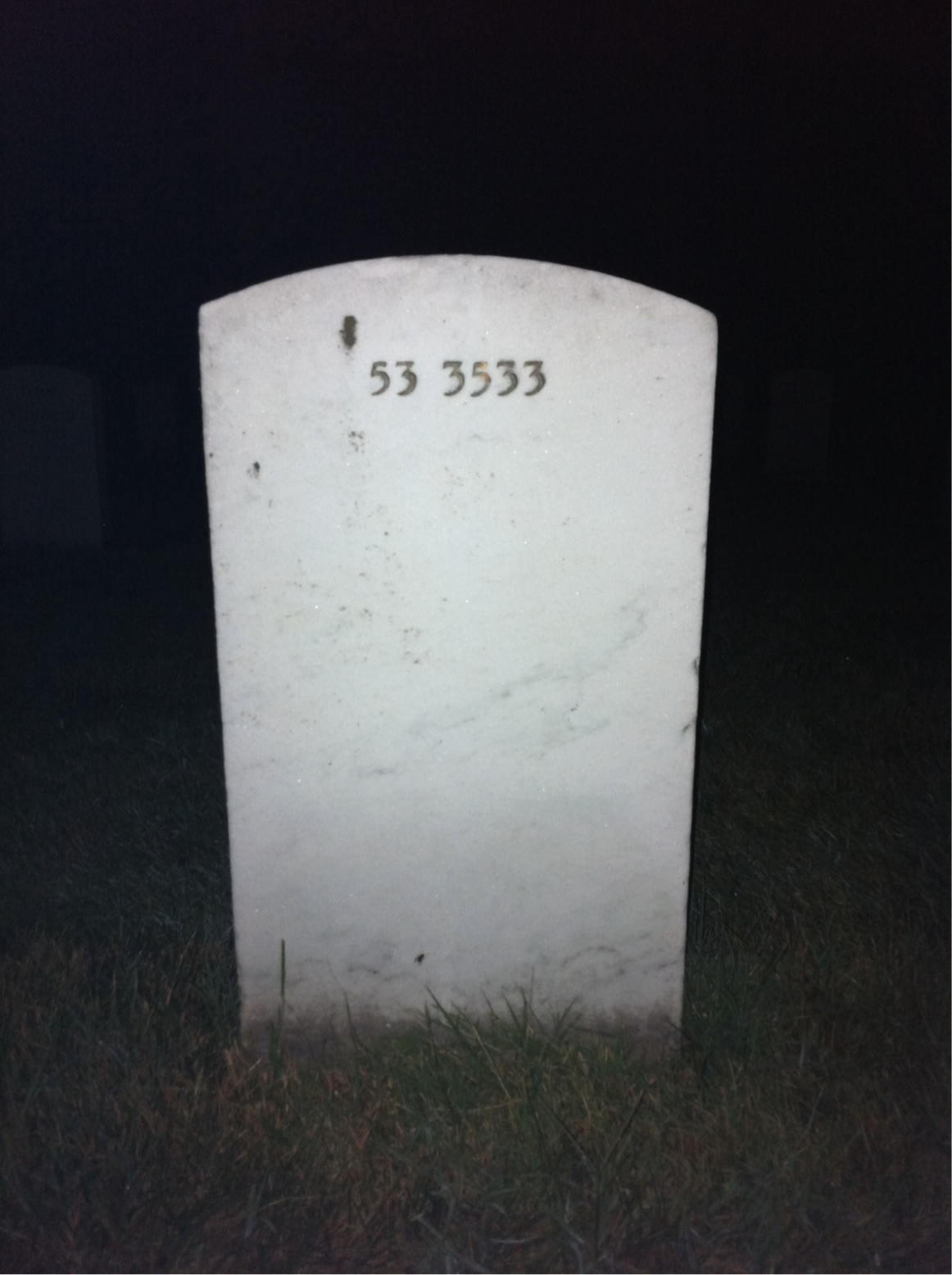 Back of headstone — James Bozoti