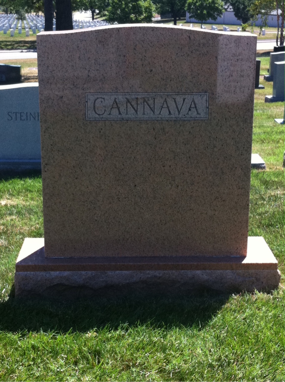 Back of headstone — Robert Cannava