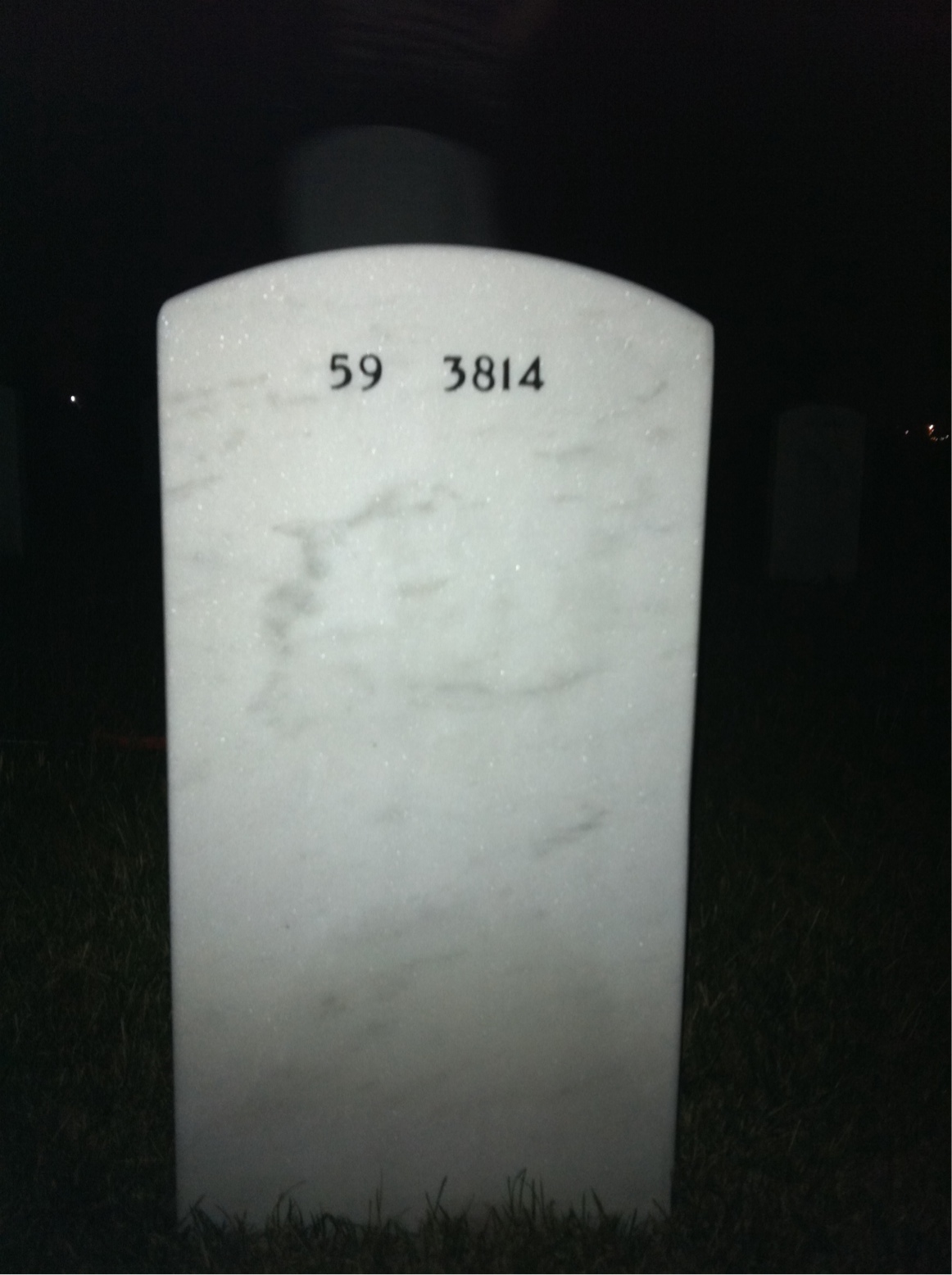 Back of headstone — John Cardosi
