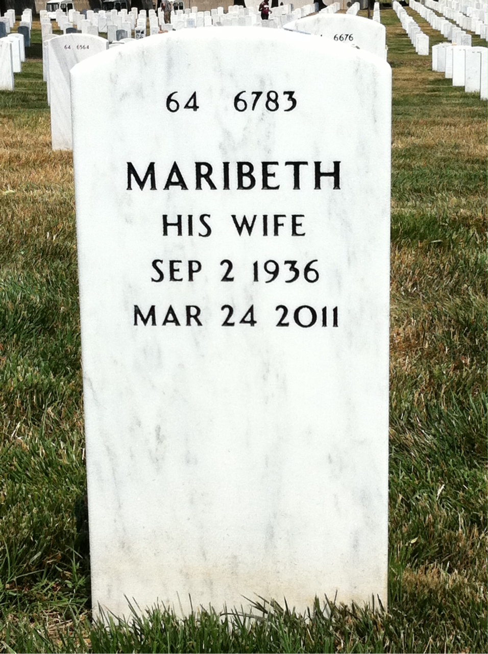 Back of headstone — Sidney High
