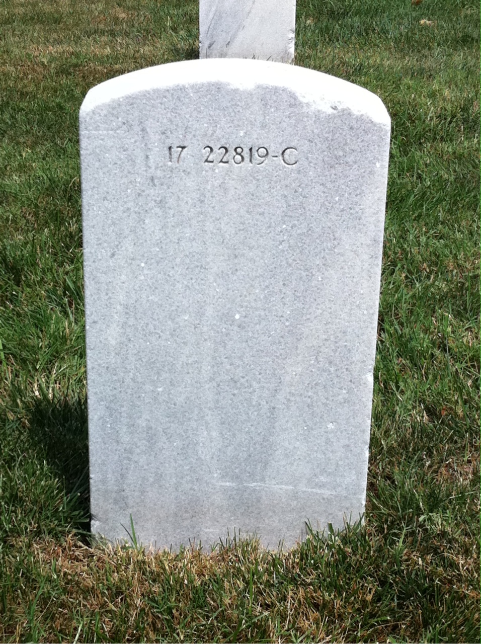 Back of headstone — Robert Muir
