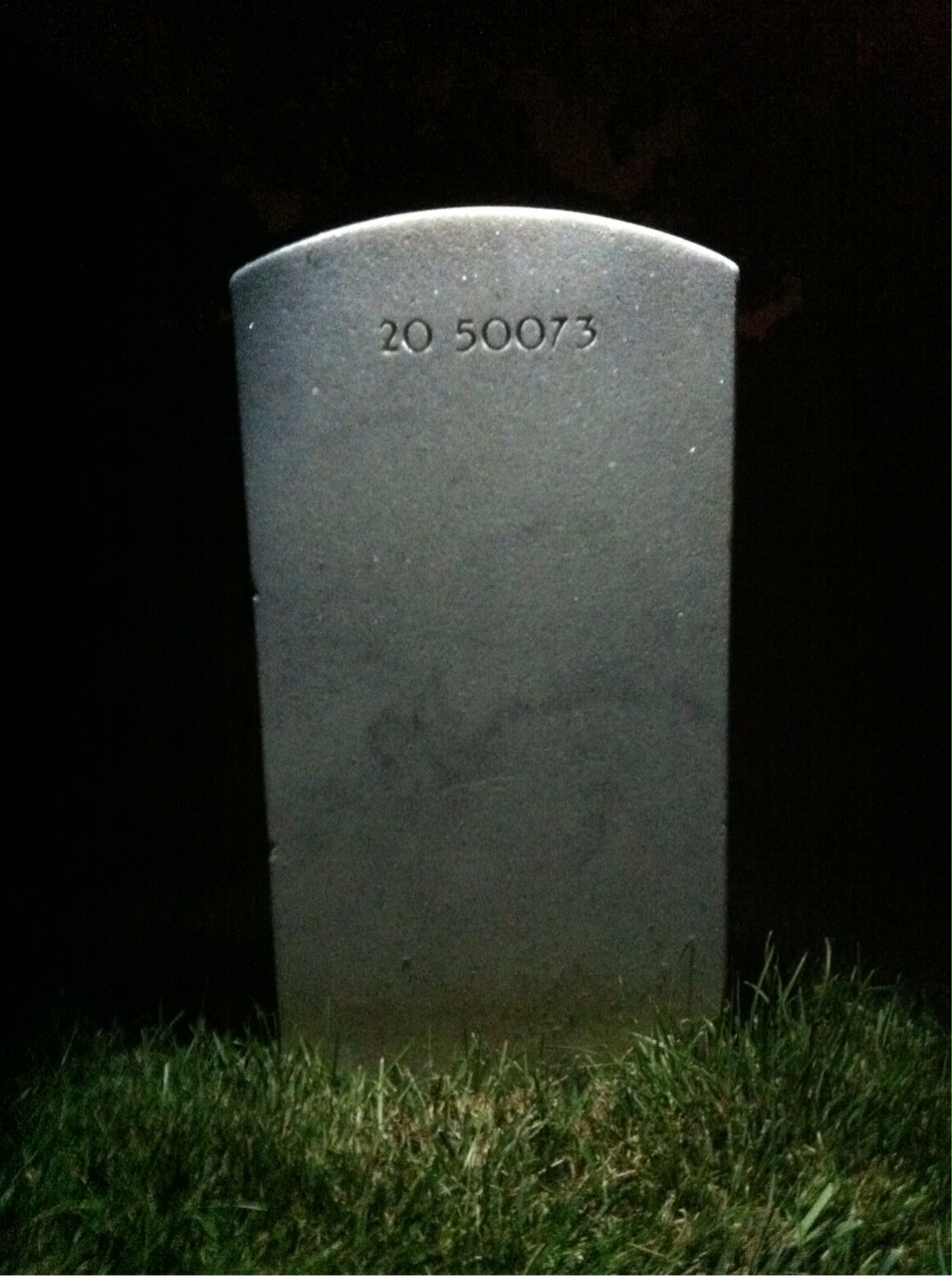 Back of headstone — Orion Moor