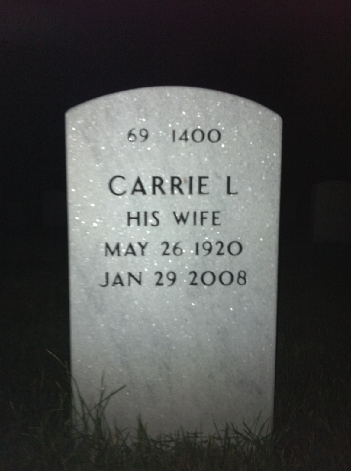 Back of headstone — Robert Render