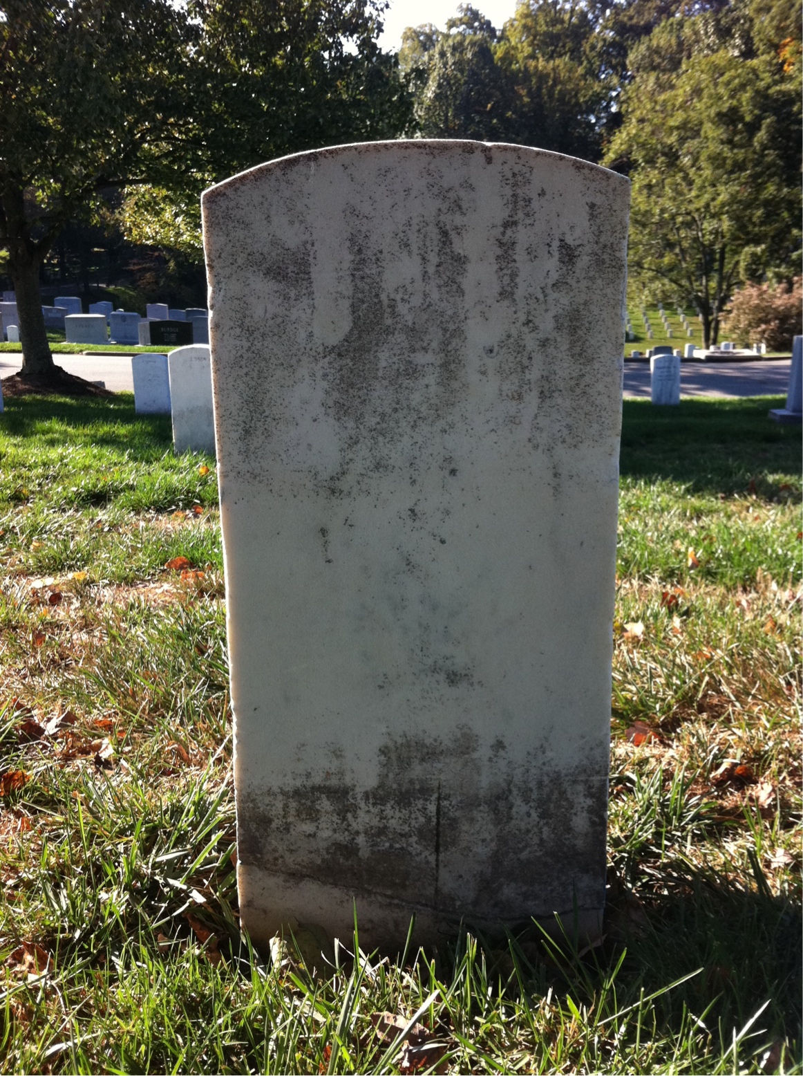 Back of headstone — William At Lee