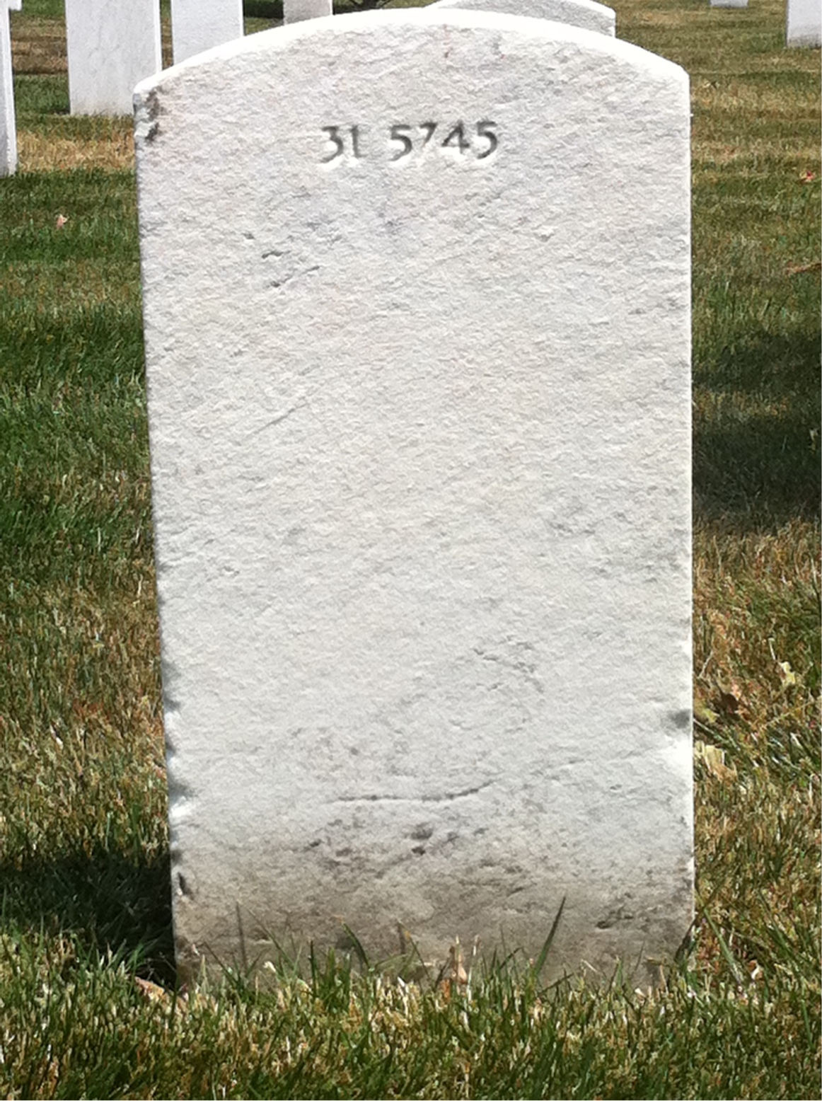 Back of headstone — Samuel Ball