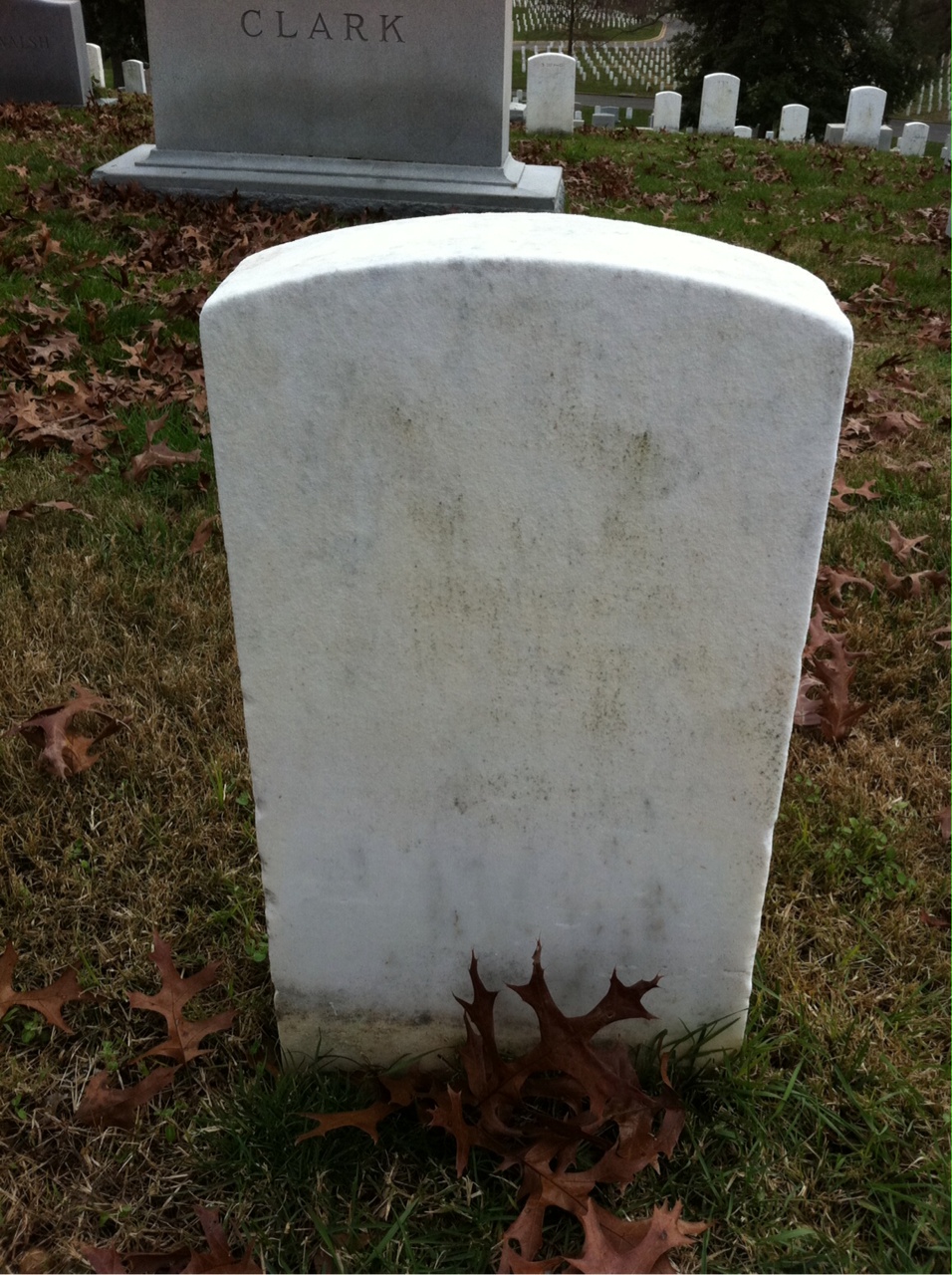 Back of headstone — Frank Avery
