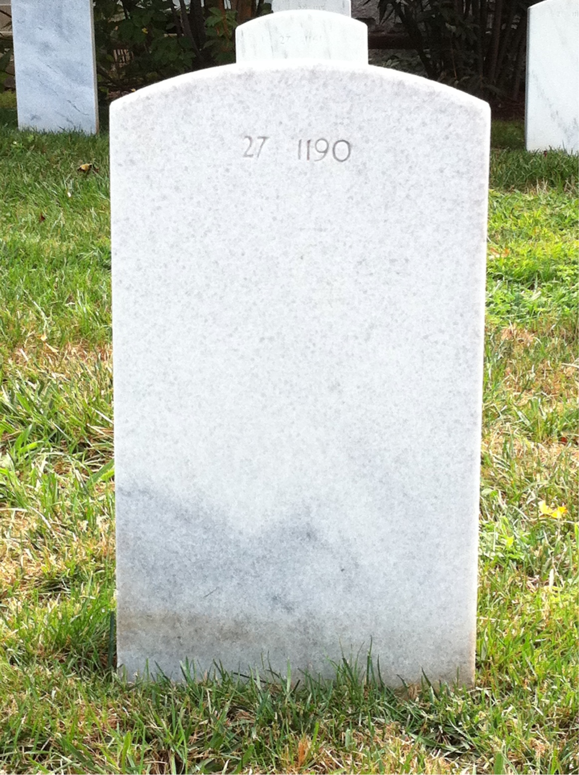 Back of headstone — Sherwood Atkinson