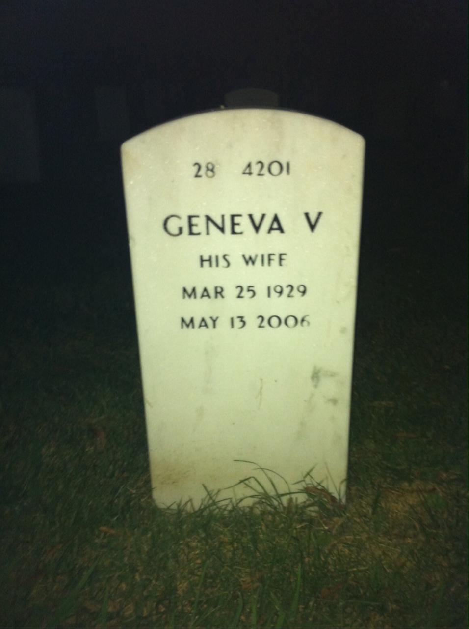 Back of headstone — Clem Narcisse