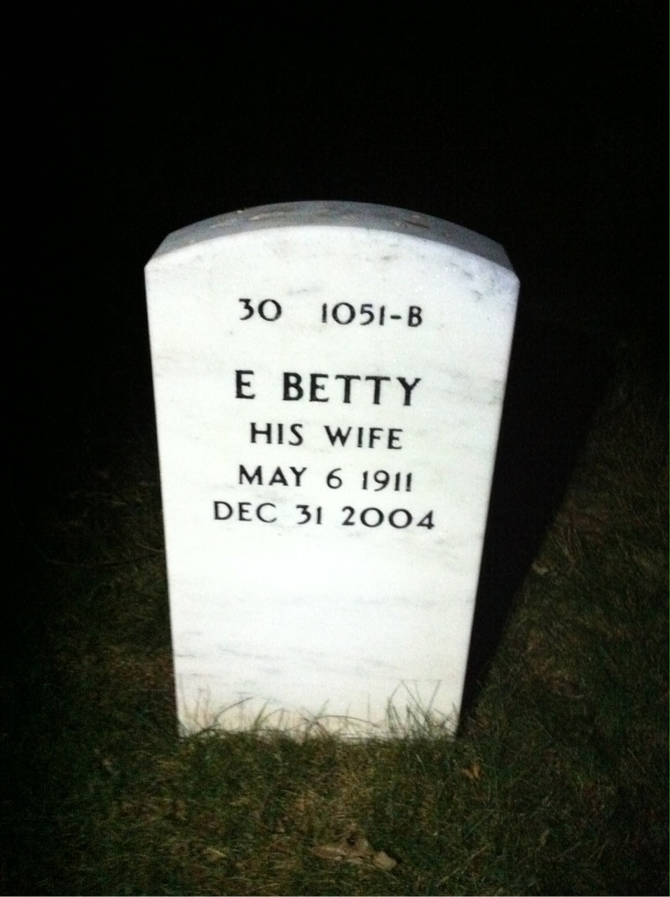 Back of headstone — Roger Browne