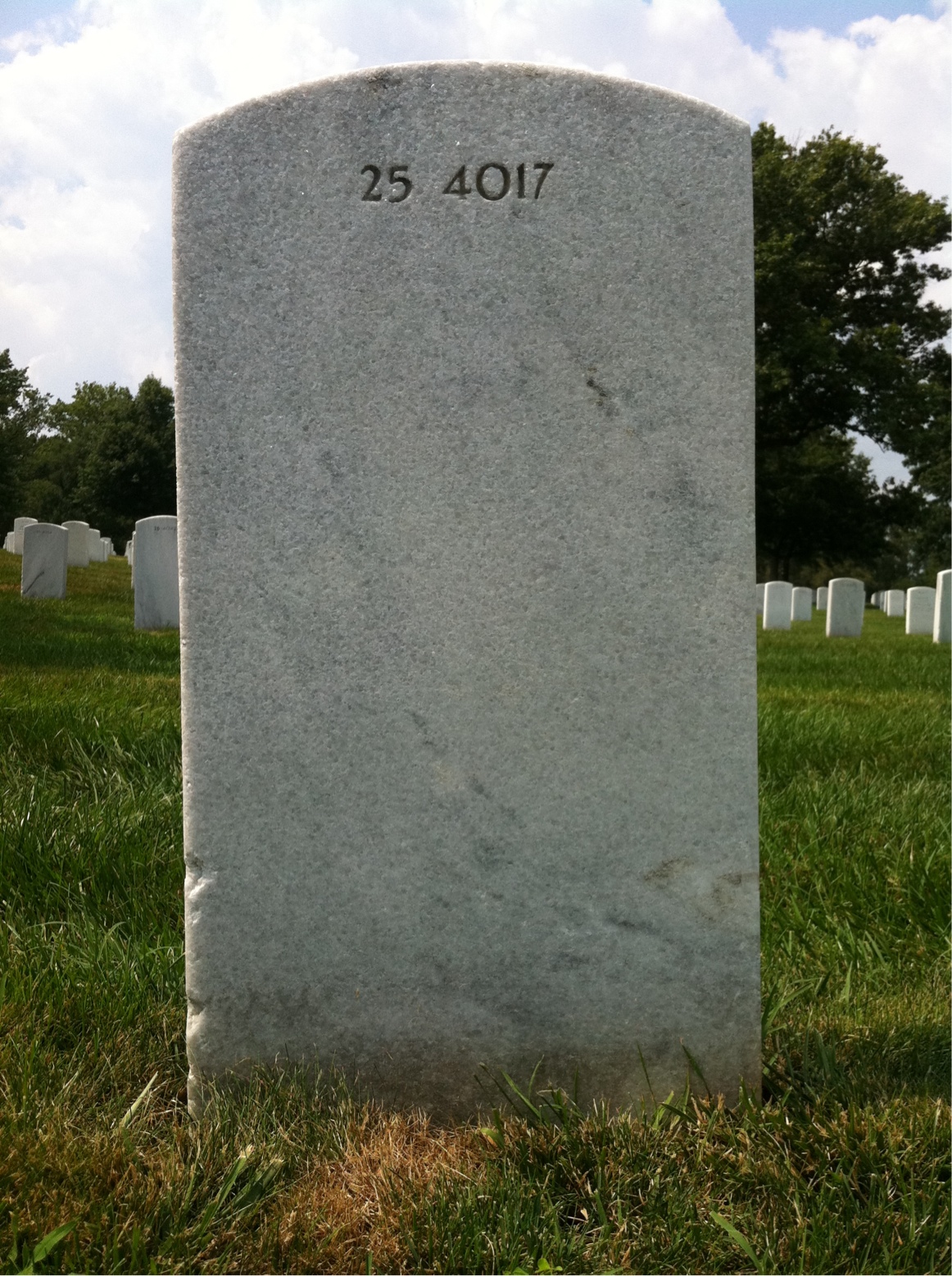 Back of headstone — James Baker