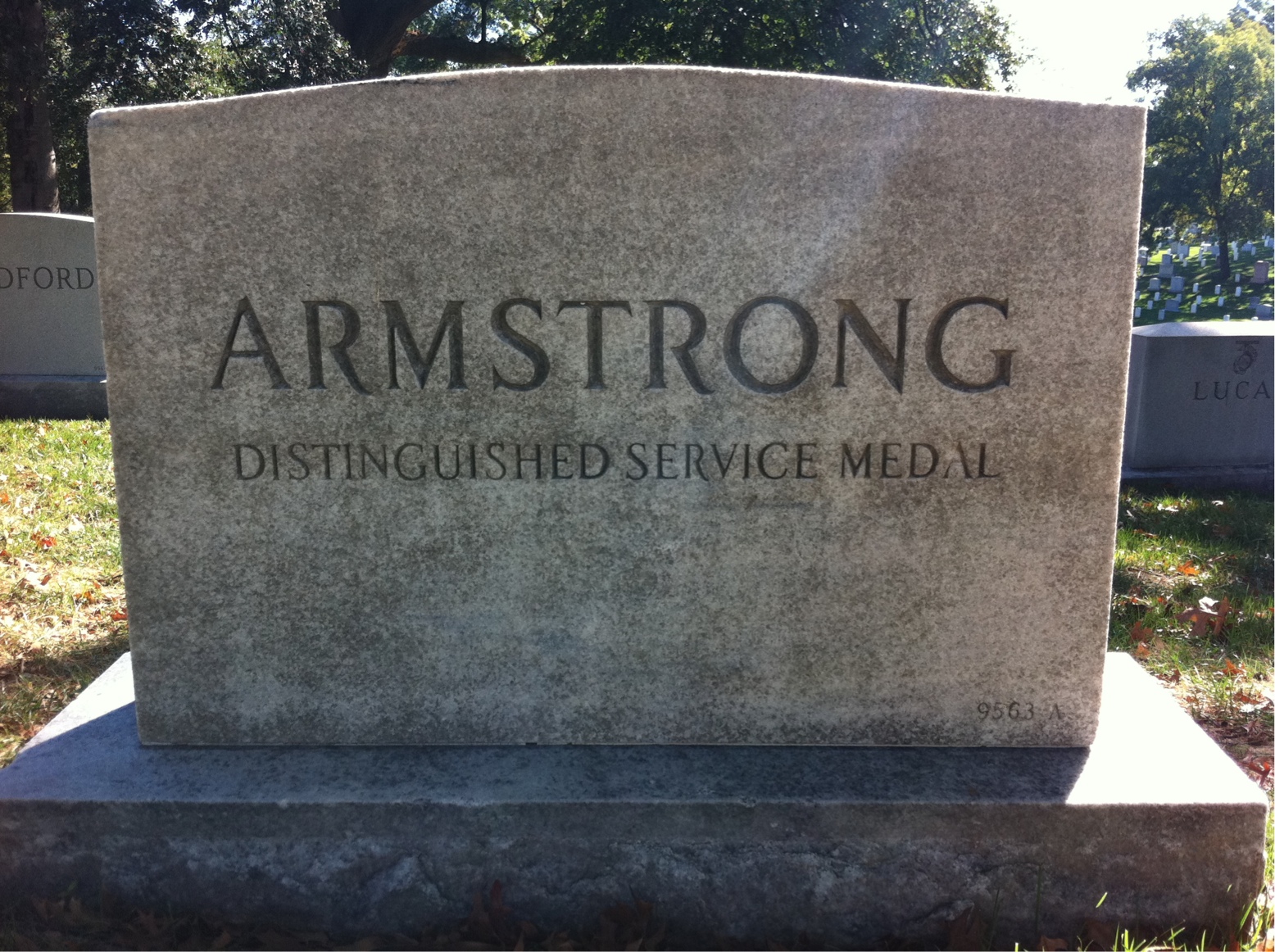 Back of headstone — Frances Armstrong